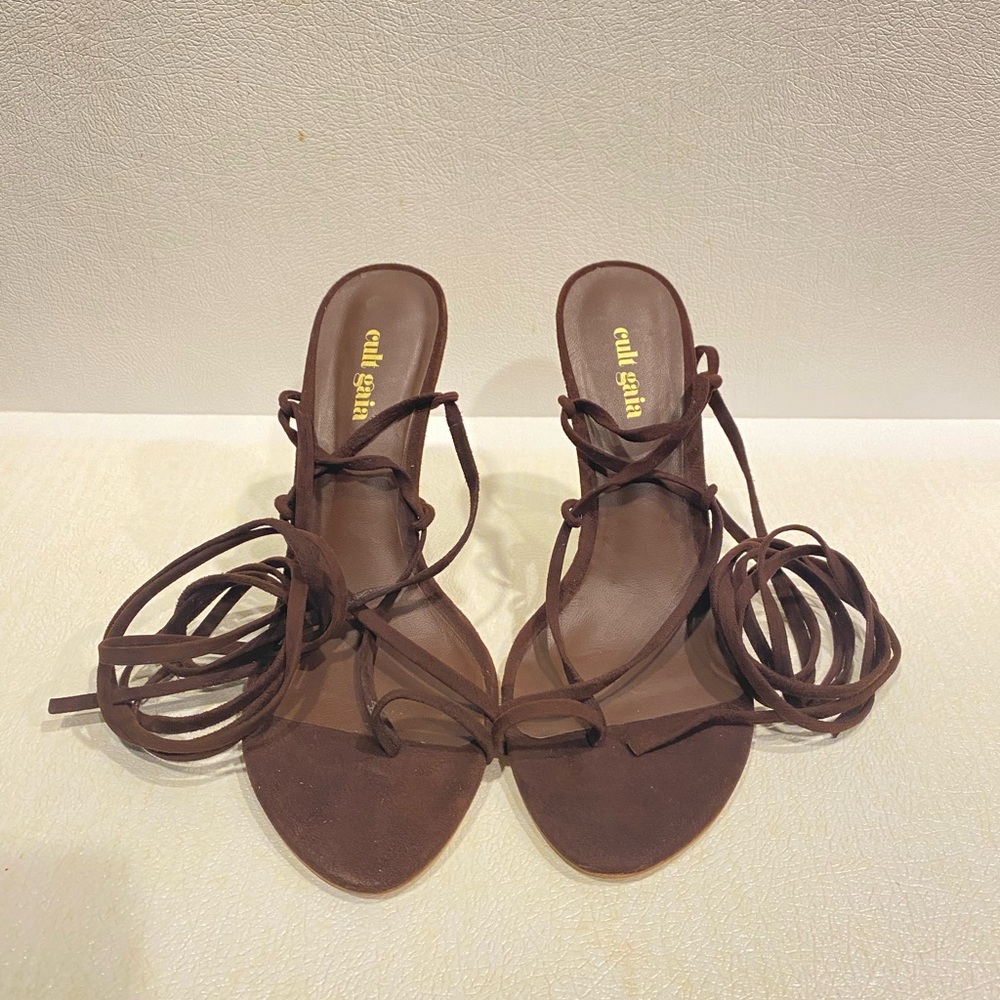 Cult Gaia Brown Strappy Heels